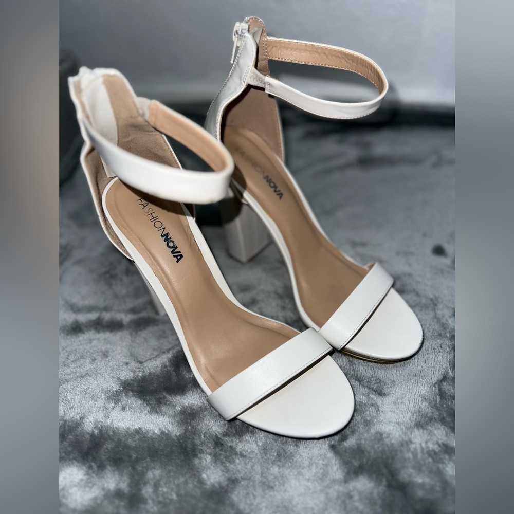 Fashion Nova white heels